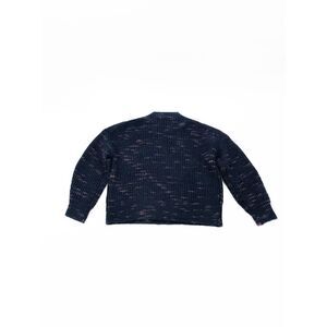 Varley Womens XS Knit Sweater Mock Neck Turtleneck Blue With Pink Speckles Top